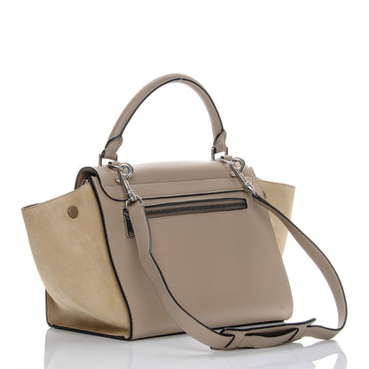 Celine Drummed Calfskin Suede Small Trapeze Dune 3 of 7