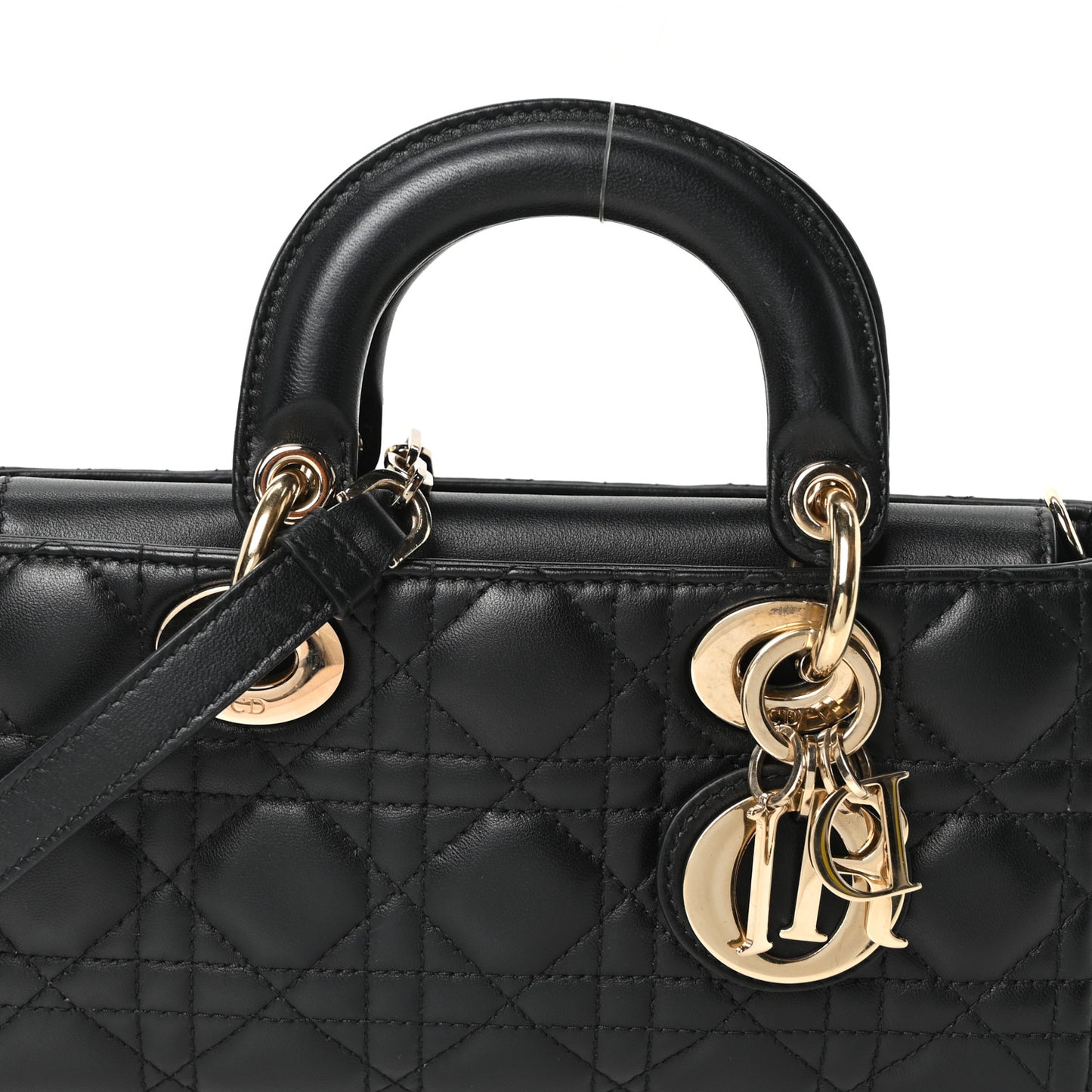 Lambskin Cannage Small Lady D-Joy Black