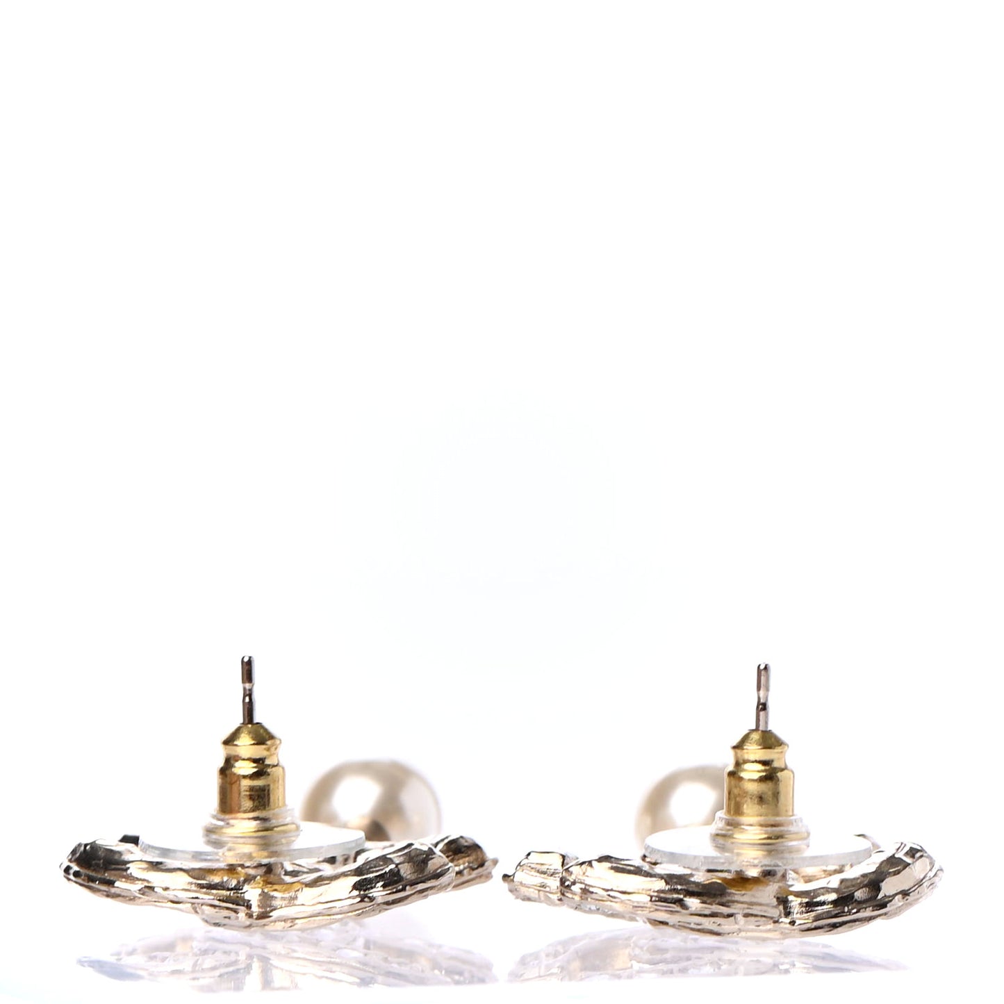 Crystal Pearl CC Drop Earrings Gold