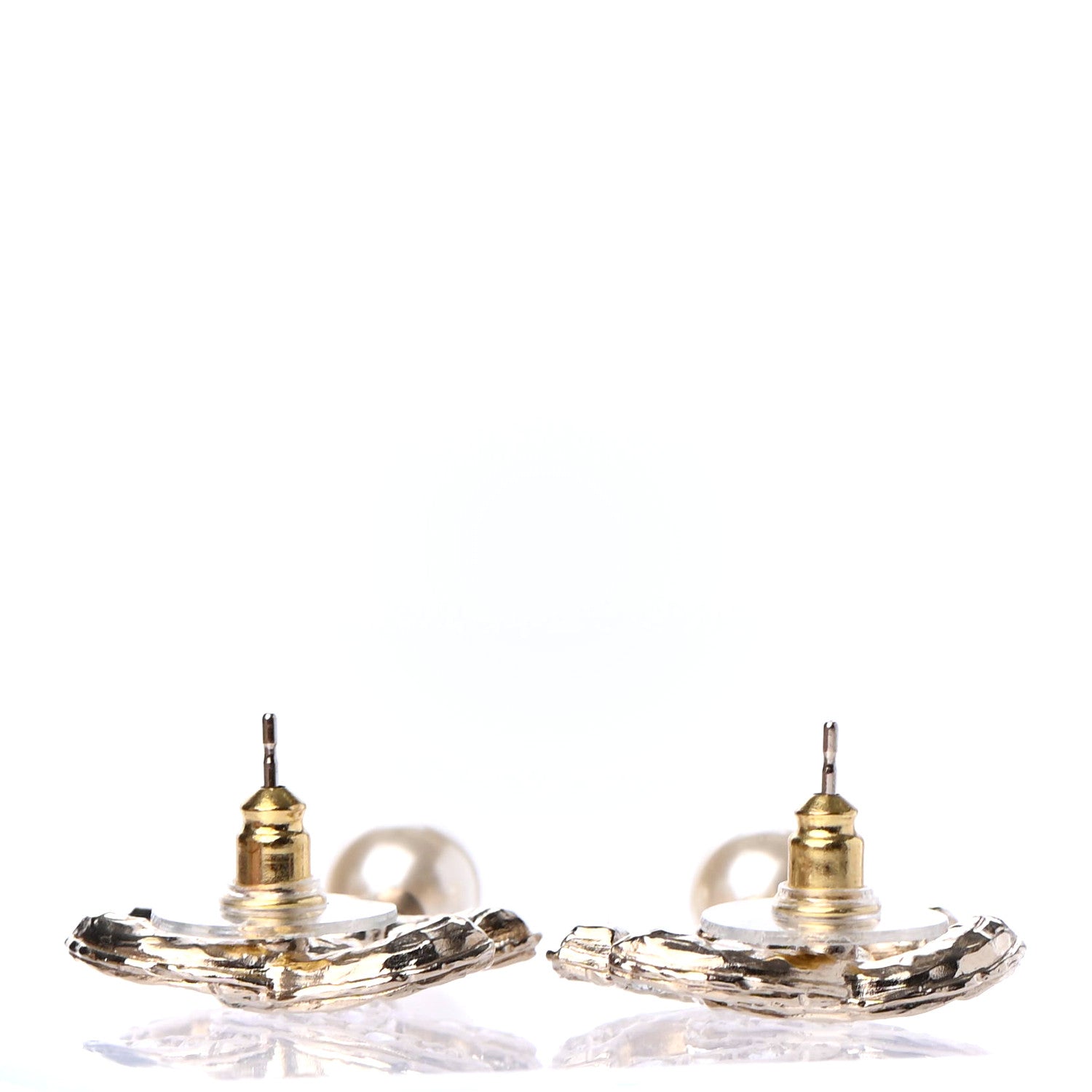 Chanel Crystal Pearl CC Drop Earrings Gold 3 of 4