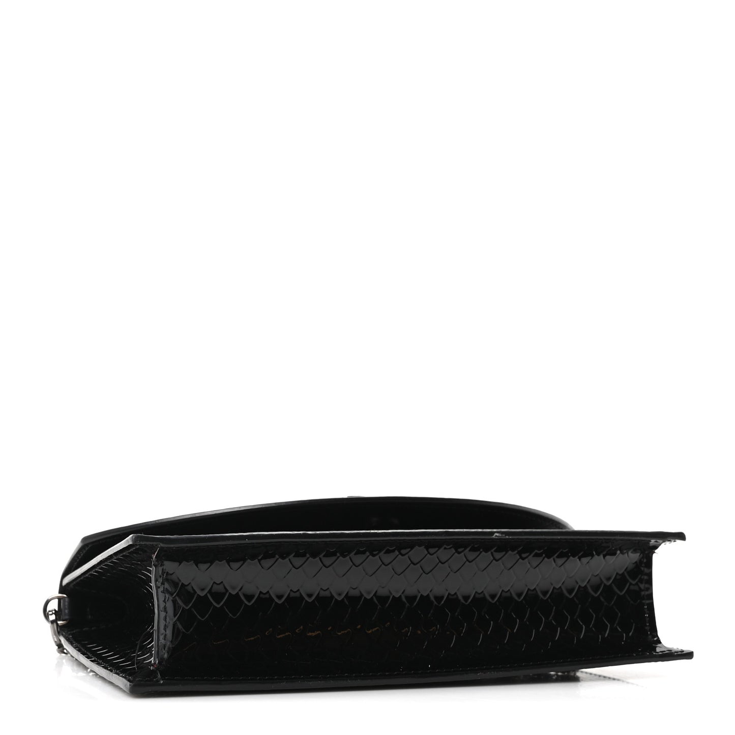 Jurassic Snakeskin Embossed Loubi54 Crossbody Clutch Black