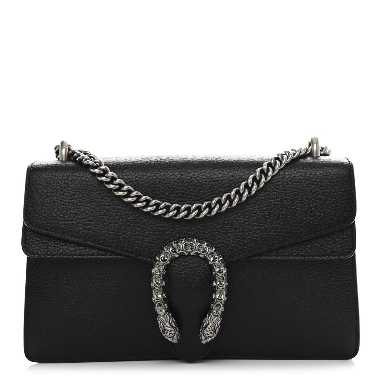 Pebbled Calfskin Small Dionysus Shoulder Bag Black