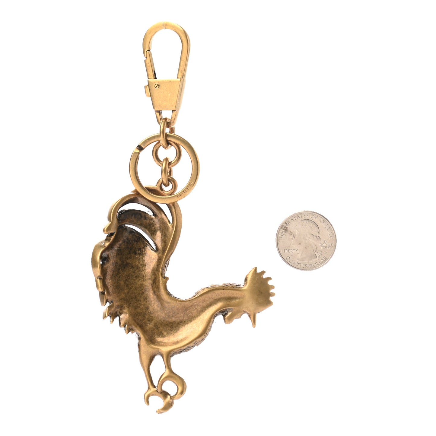 Metal Crystal Pearl Rooster Key Charm