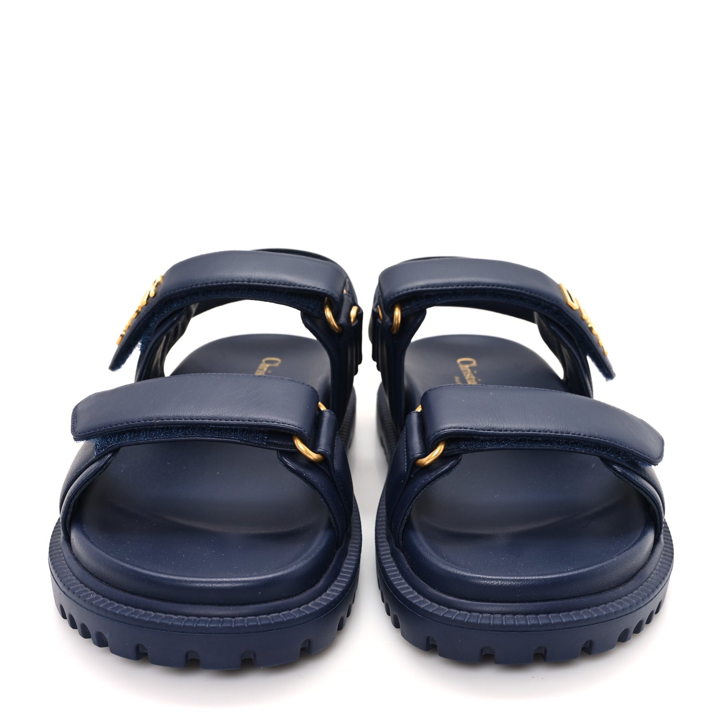 Lambskin Dioract 10mm Sandals 37.5 Blue