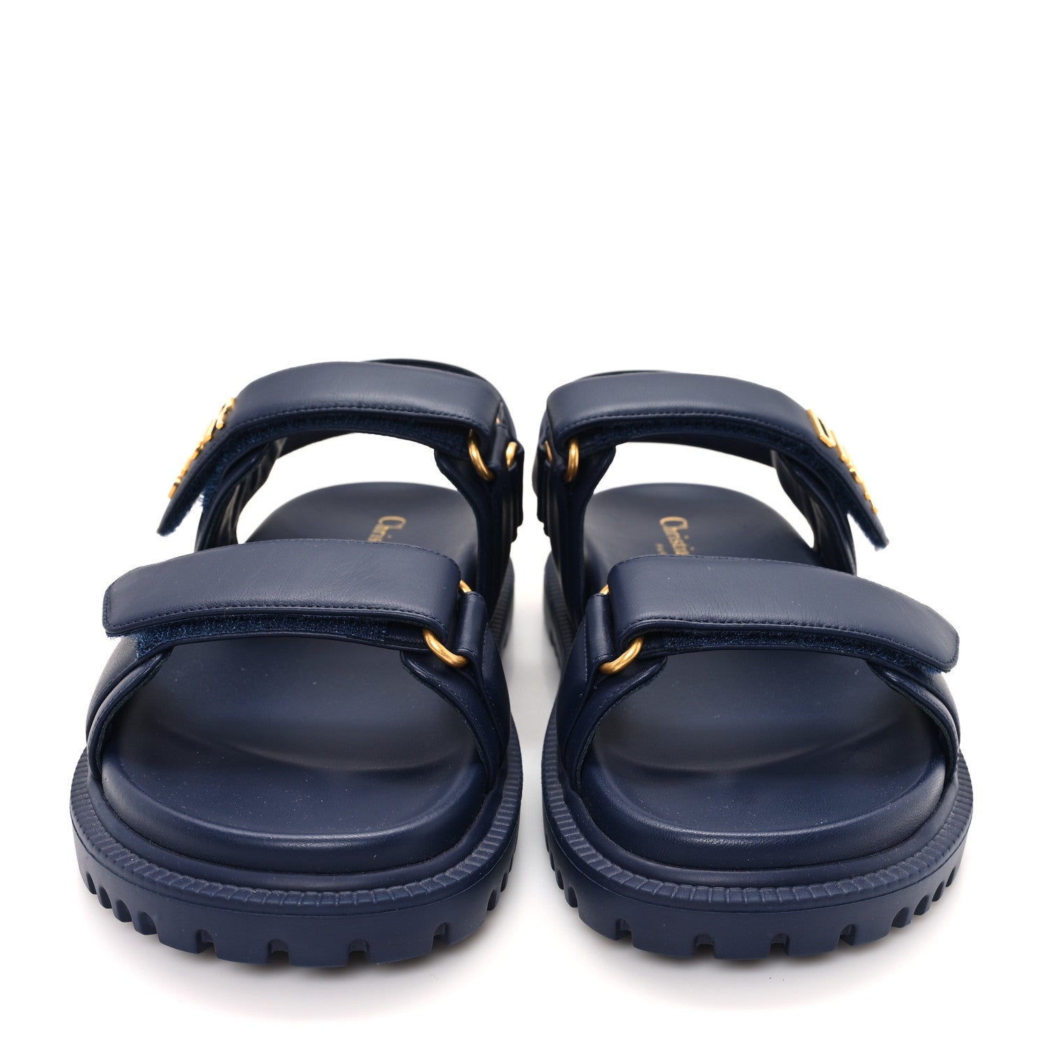Christian Dior Lambskin Dioract 10mm Sandals 37.5 Blue 3 of 10