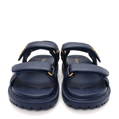 Christian Dior Lambskin Dioract 10mm Sandals 37.5 Blue 3 of 10