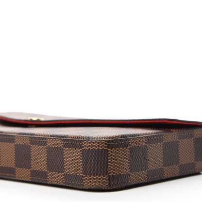 Louis Vuitton Damier Ebene Pochette Felicie Chain Wallet 7 of 11