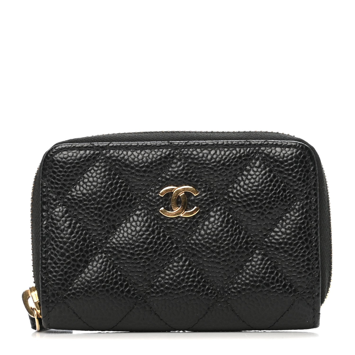 Chanel Caviar Quilted Zip Coin Purse Black 1 of 8