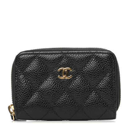 Chanel Caviar Quilted Zip Coin Purse Black 1 of 8