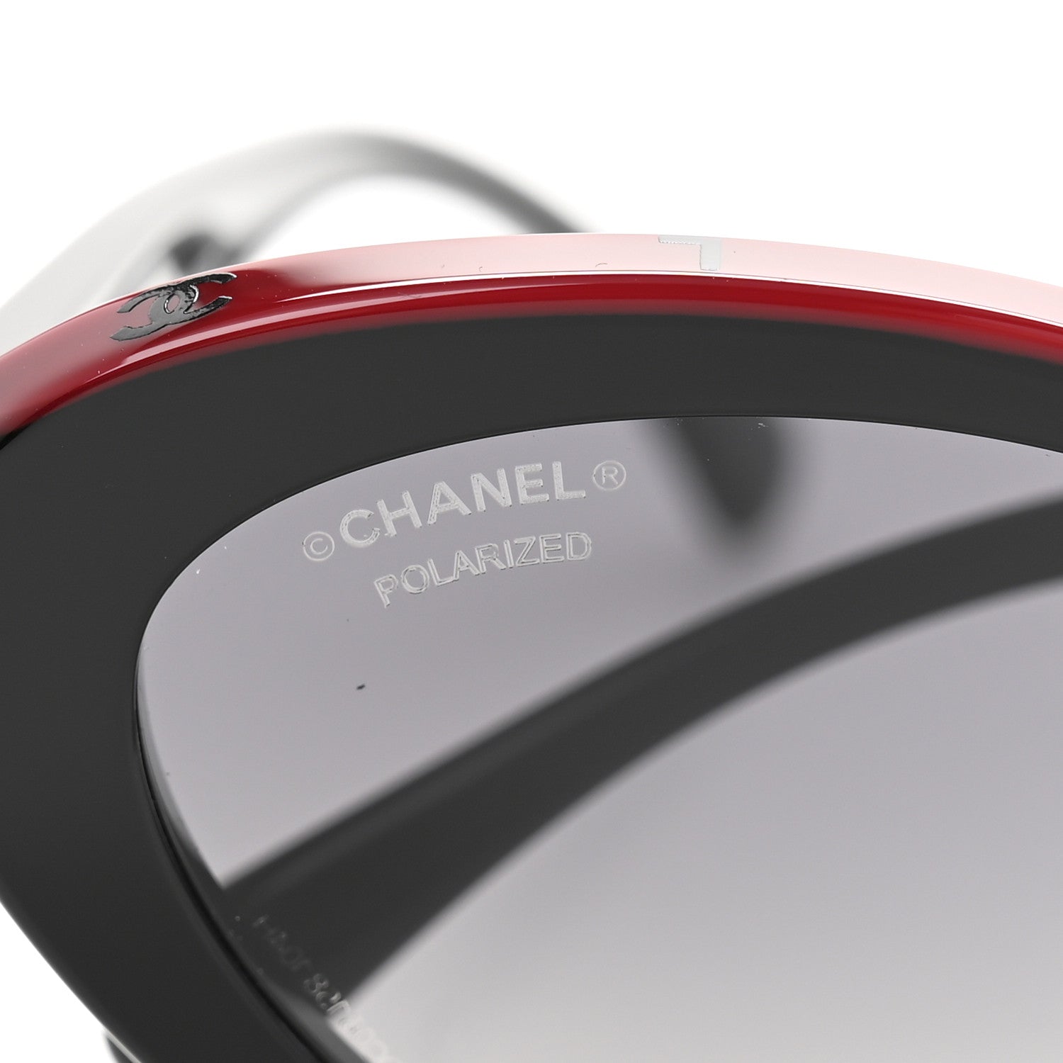 Chanel Acetate Polarized Oval Sunglasses 5416-A Black Red 7 of 8