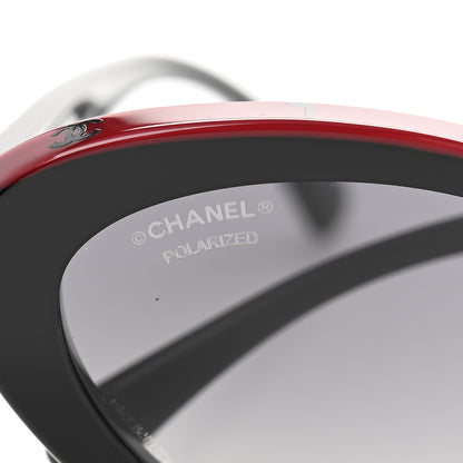 Chanel Acetate Polarized Oval Sunglasses 5416-A Black Red 7 of 8