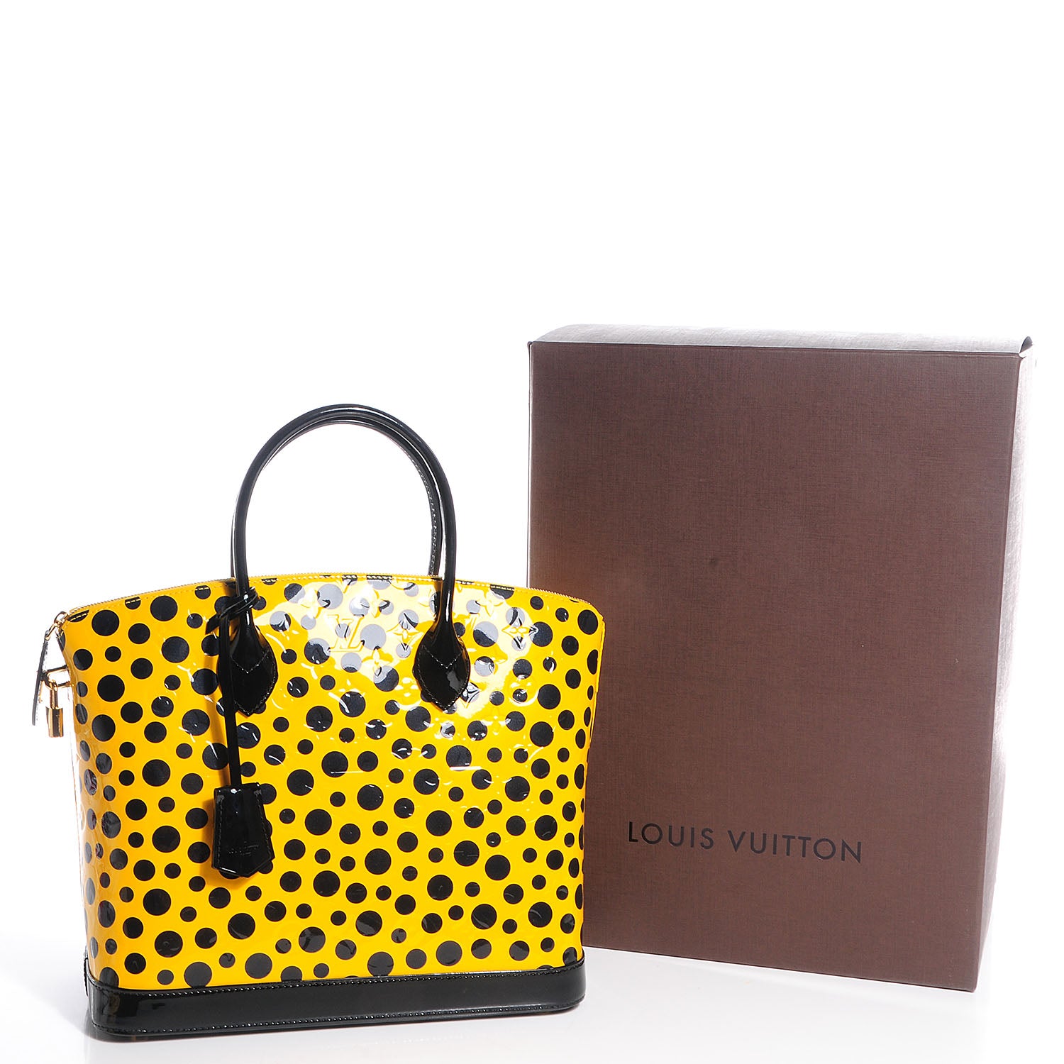 Louis Vuitton Vernis Kusama Infinity Dots Lockit MM Yellow 5 of 8