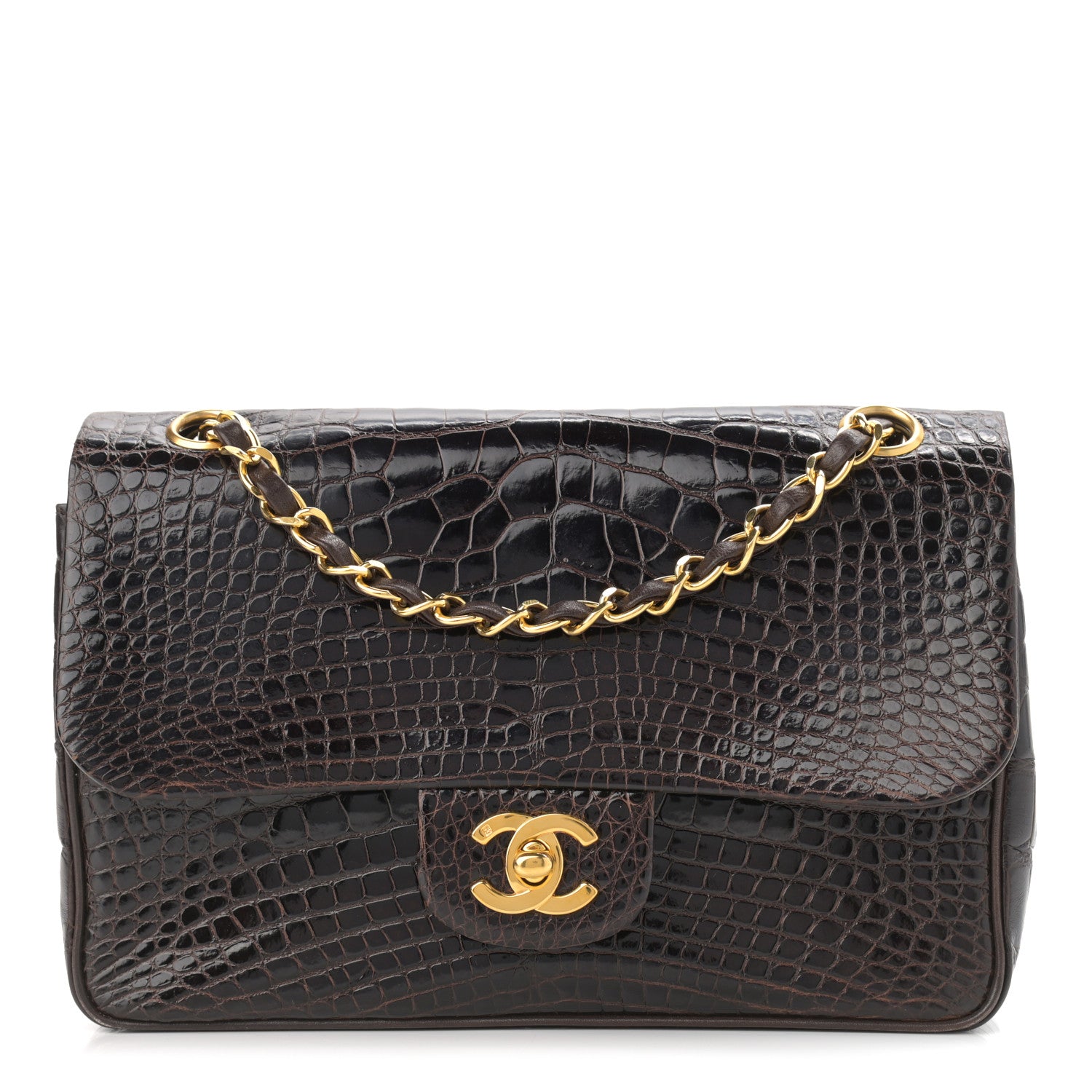 Chanel Alligator Small Double Flap Brown 1 of 11