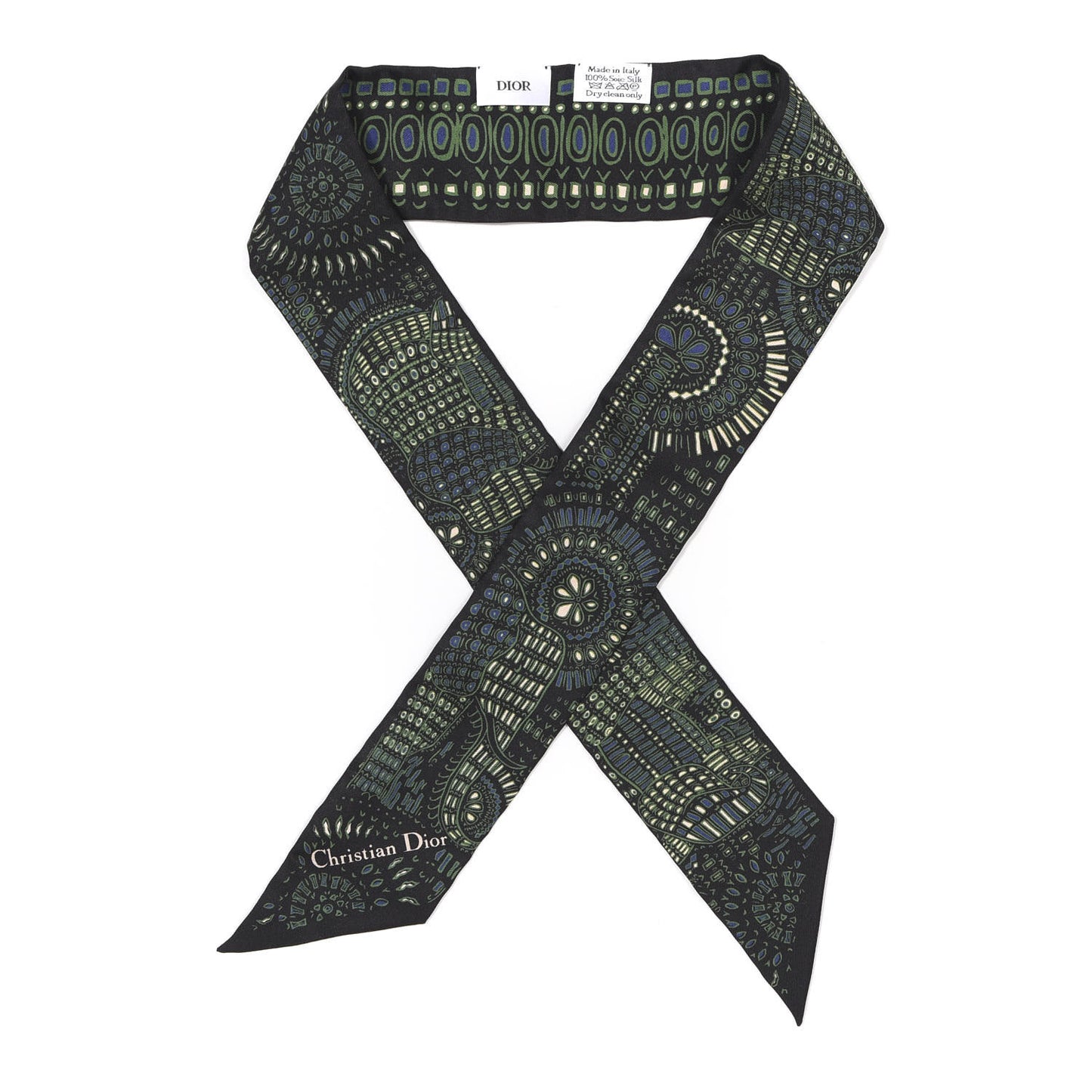 Silk Animals Mitzah Scarf Green