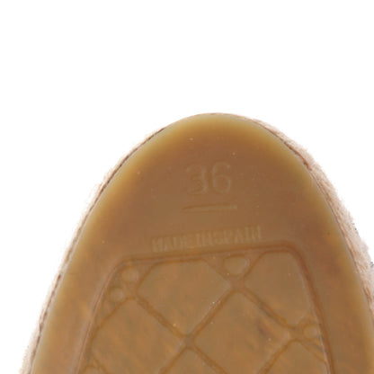 Chanel Toile Sequin CC Espadrilles 36 Beige Black 6 of 7