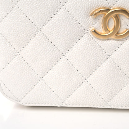 Chanel Caviar Quilted Mini Pick Me Up Vanity Case White 13 of 14