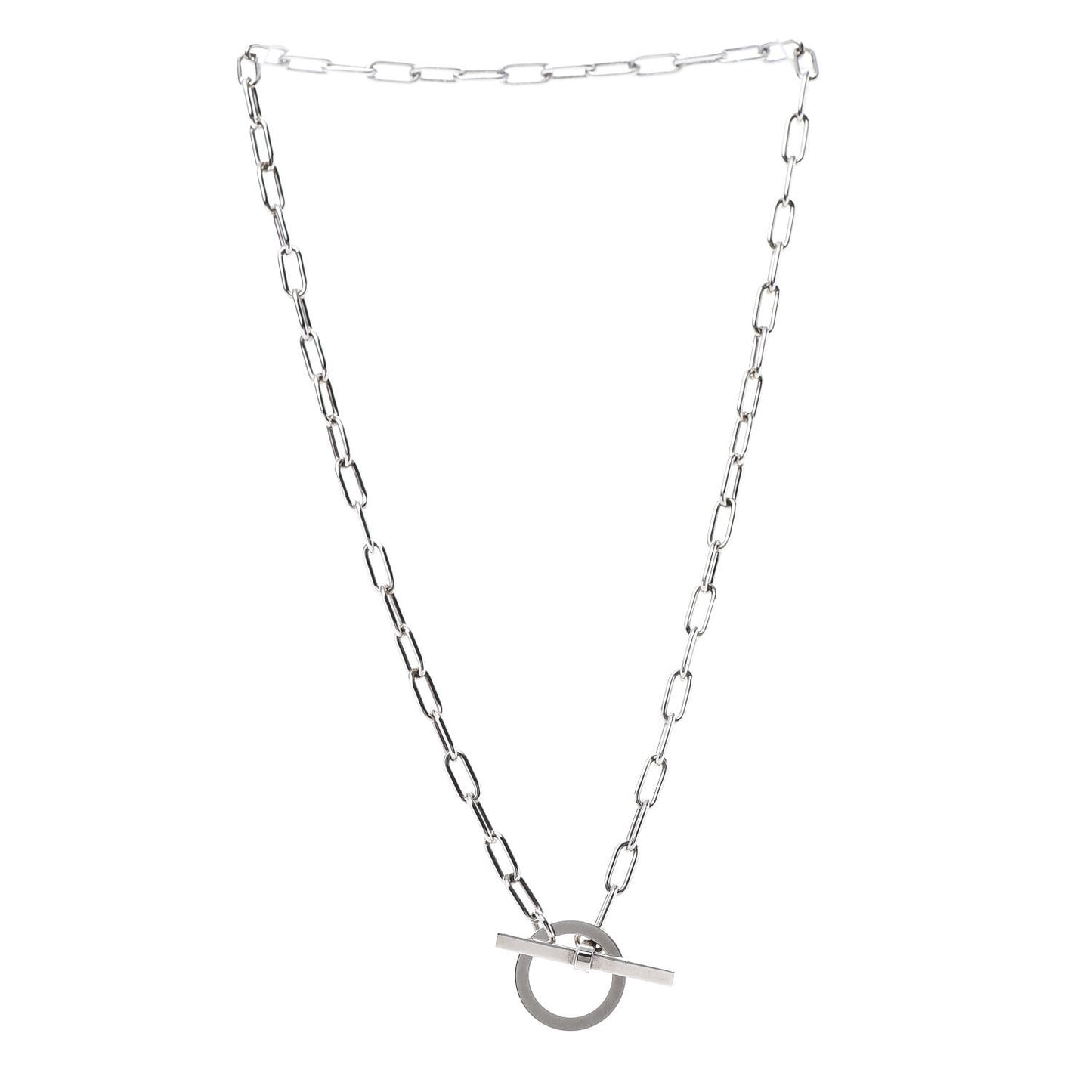 Sterling Silver Chain Toggle Necklace