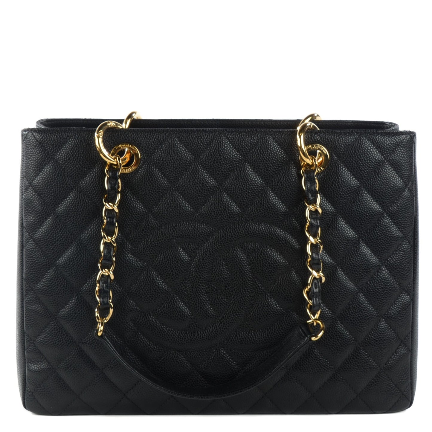 Caviar Quilted Grand Shopping Tote GST Black