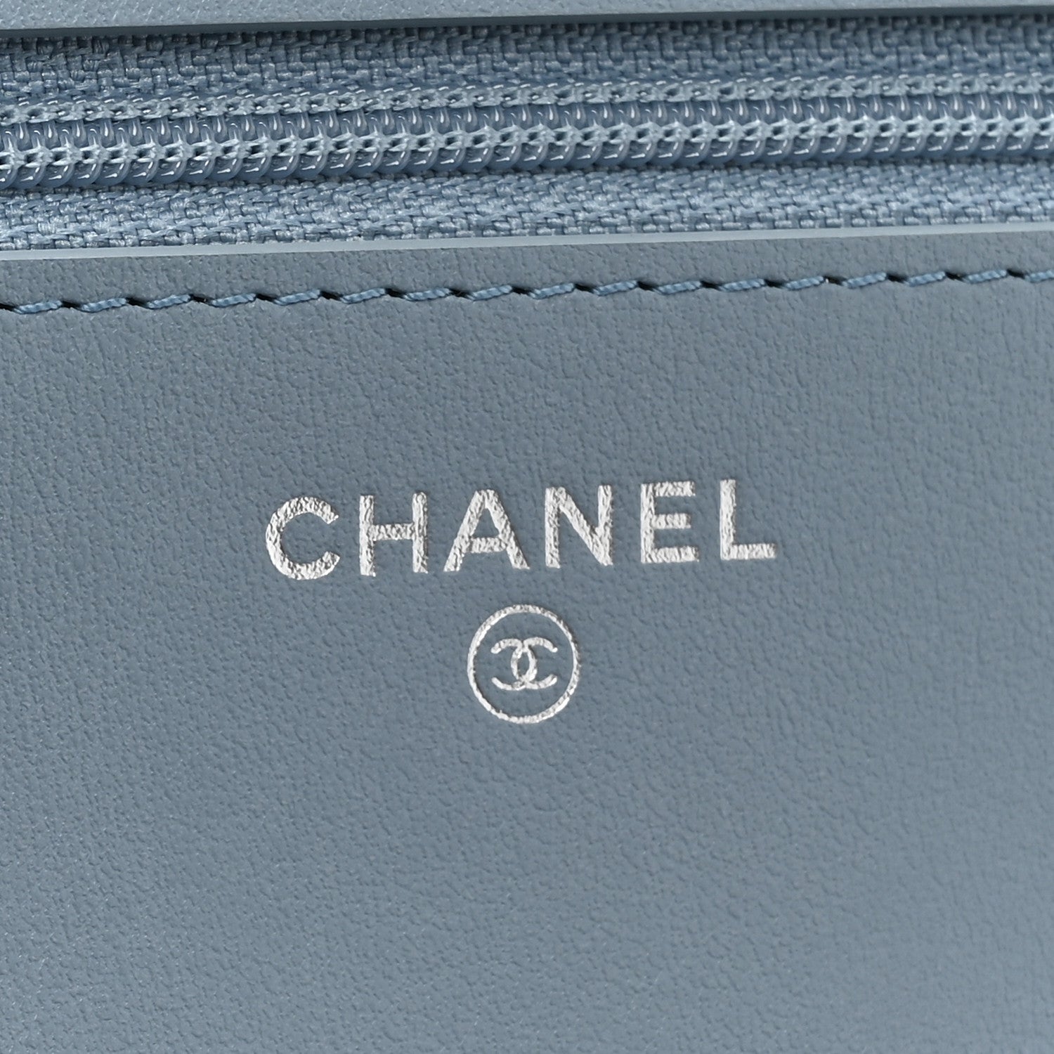 Chanel Faded Patent Calfskin Quilted Wallet on Chain Blue 6 of 17