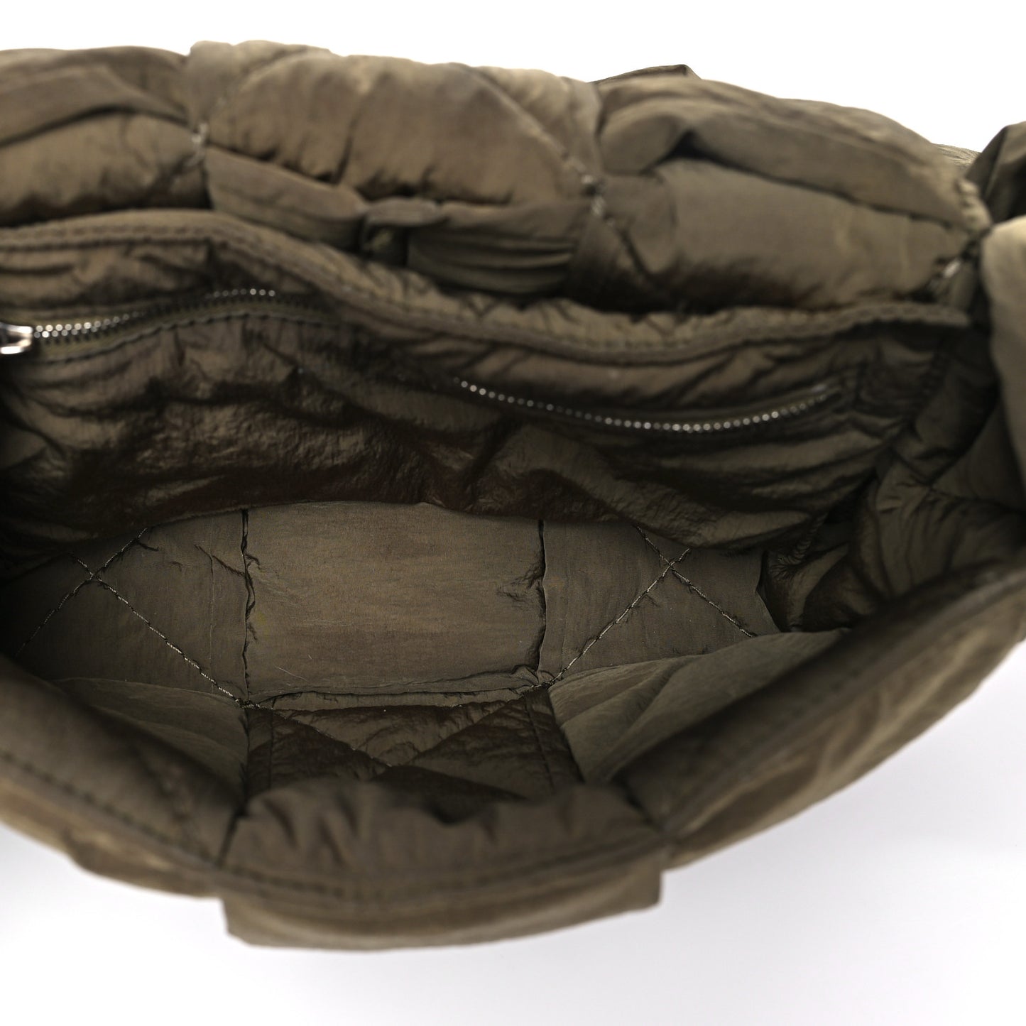 Nylon Intrecciato Padded Tech Small Cassette Bag Mud