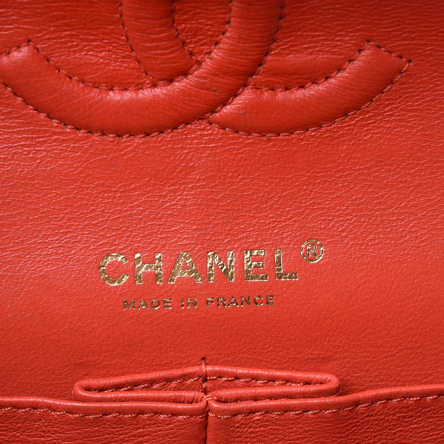 Lambskin Chevron Quilted Medium Double Flap Dark Red