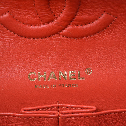 Chanel Lambskin Chevron Quilted Medium Double Flap Dark Red 7 of 13