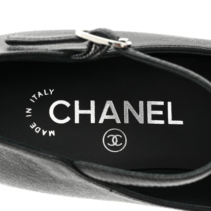 Chanel Lambskin Patent Cap Toe Mary Jane Platform Pumps 36 Black 8 of 10