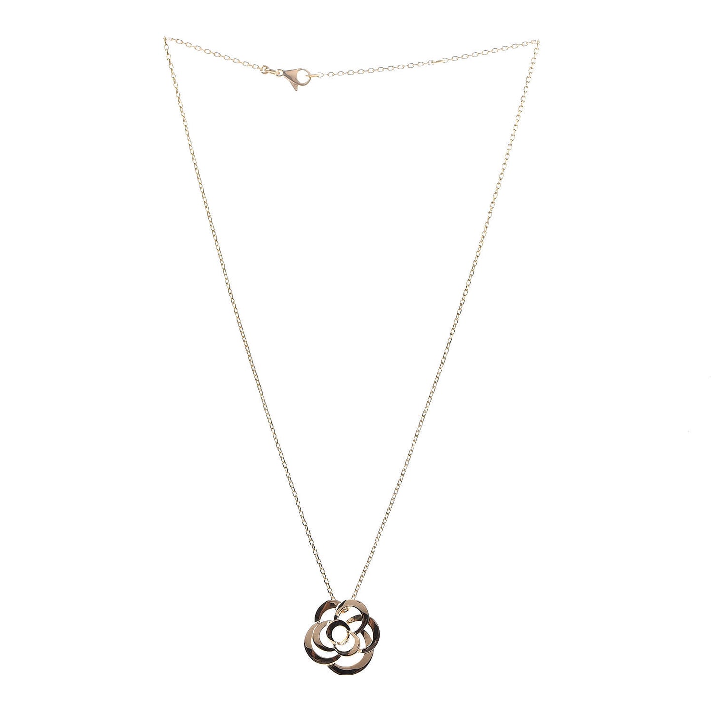 18K Yellow Gold Fil de Camelia Pendant Necklace