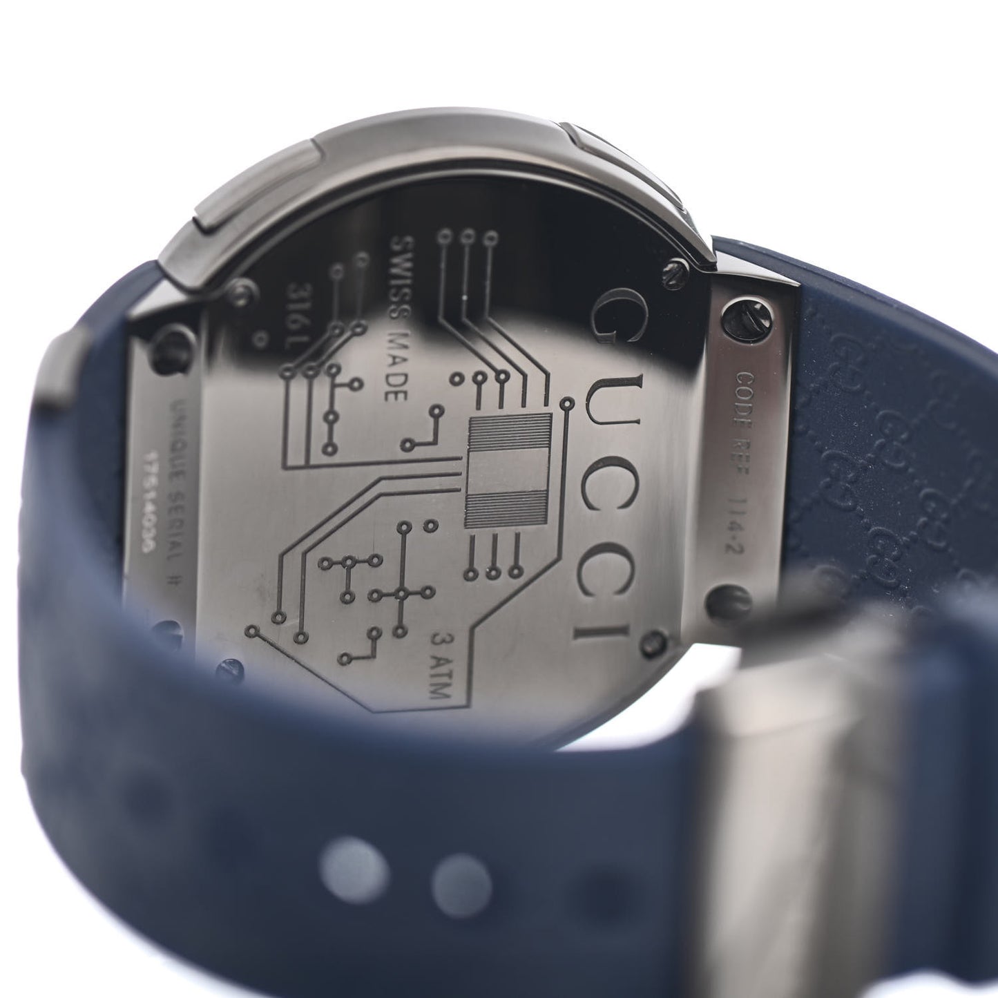 Stainless Steel Rubber 45mm Digital I-Gucci Watch