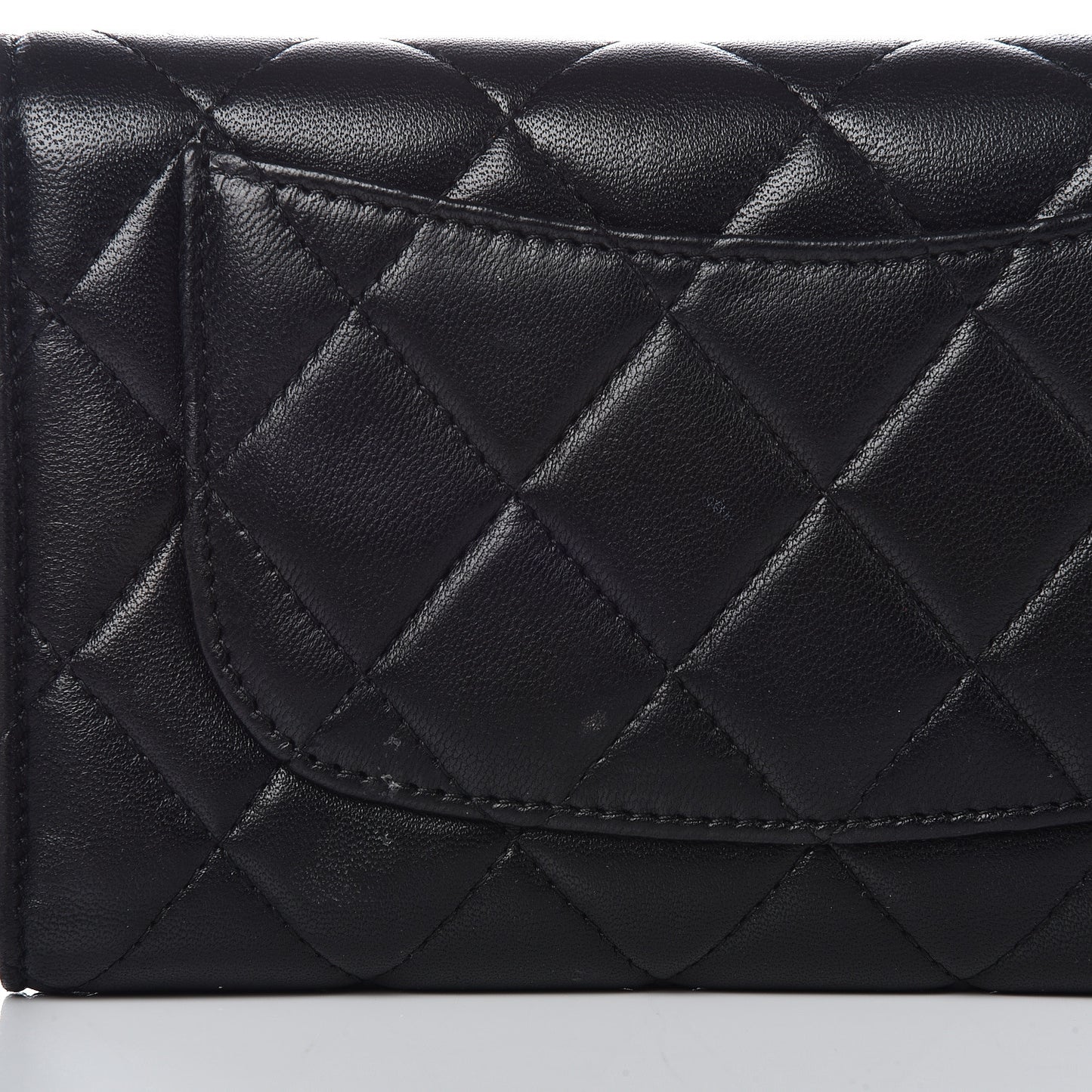 Lambskin Quilted Large Flap Wallet Black