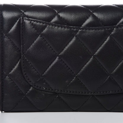 Chanel Lambskin Quilted Large Flap Wallet Black 11 of 13