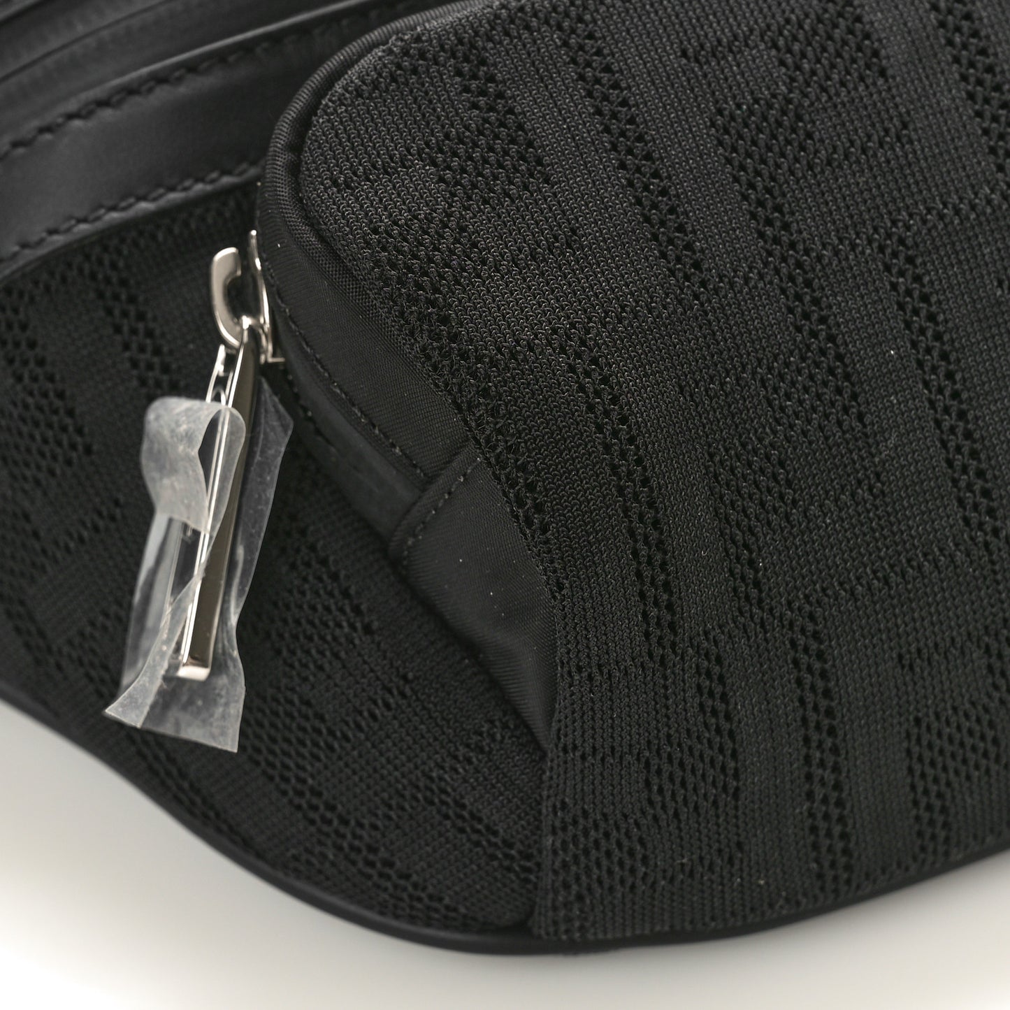 Neoprene Mesh Vitello Grace FF Pocket Belt Bag Black