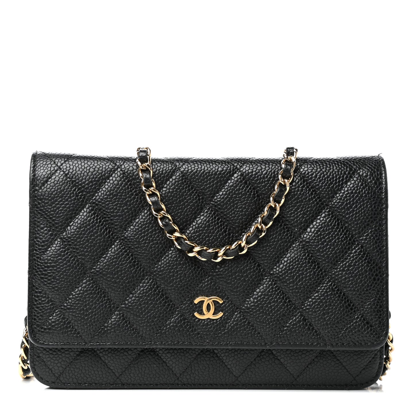 Caviar Quilted Wallet On Chain WOC Black