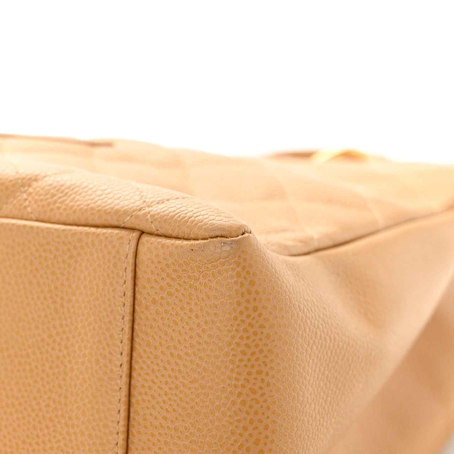 Caviar Quilted Grand Shopping Tote GST Beige