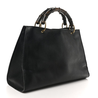 Gucci Calfskin Bamboo Handle Tote Black 3 of 10