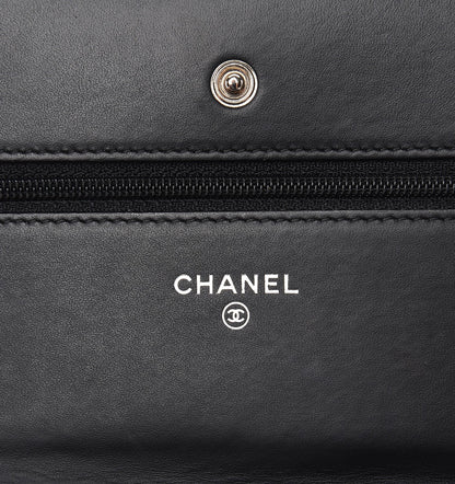 Chanel Patent Quilted Wallet On Chain WOC Black 6 of 9