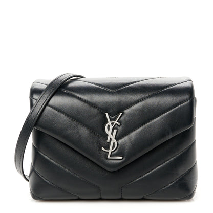 Saint Laurent Calfskin Y Quilted Monogram Toy Loulou Crossbody Bag Black 1 of 13
