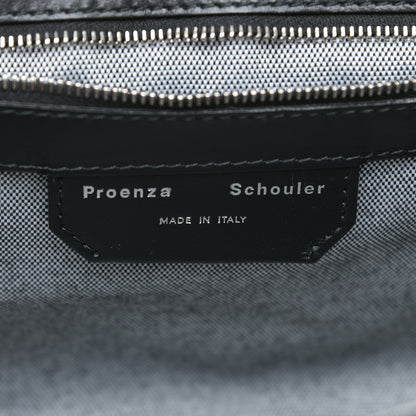 Proenza Schouler Suede Calfskin Crocodile Embossed Medium PS1 Satchel Black 7 of 12