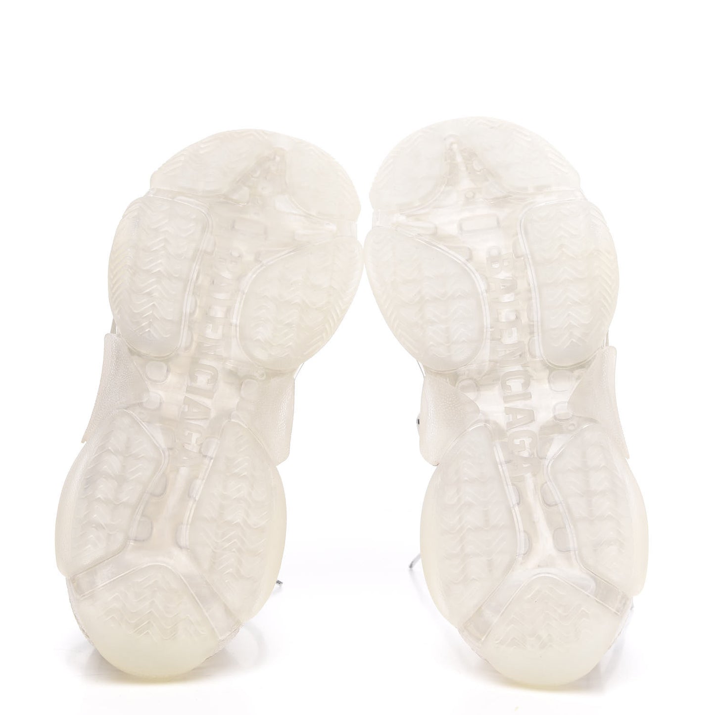Fabric Mesh Clear Sole Mens Triple S Sneakers 43 White