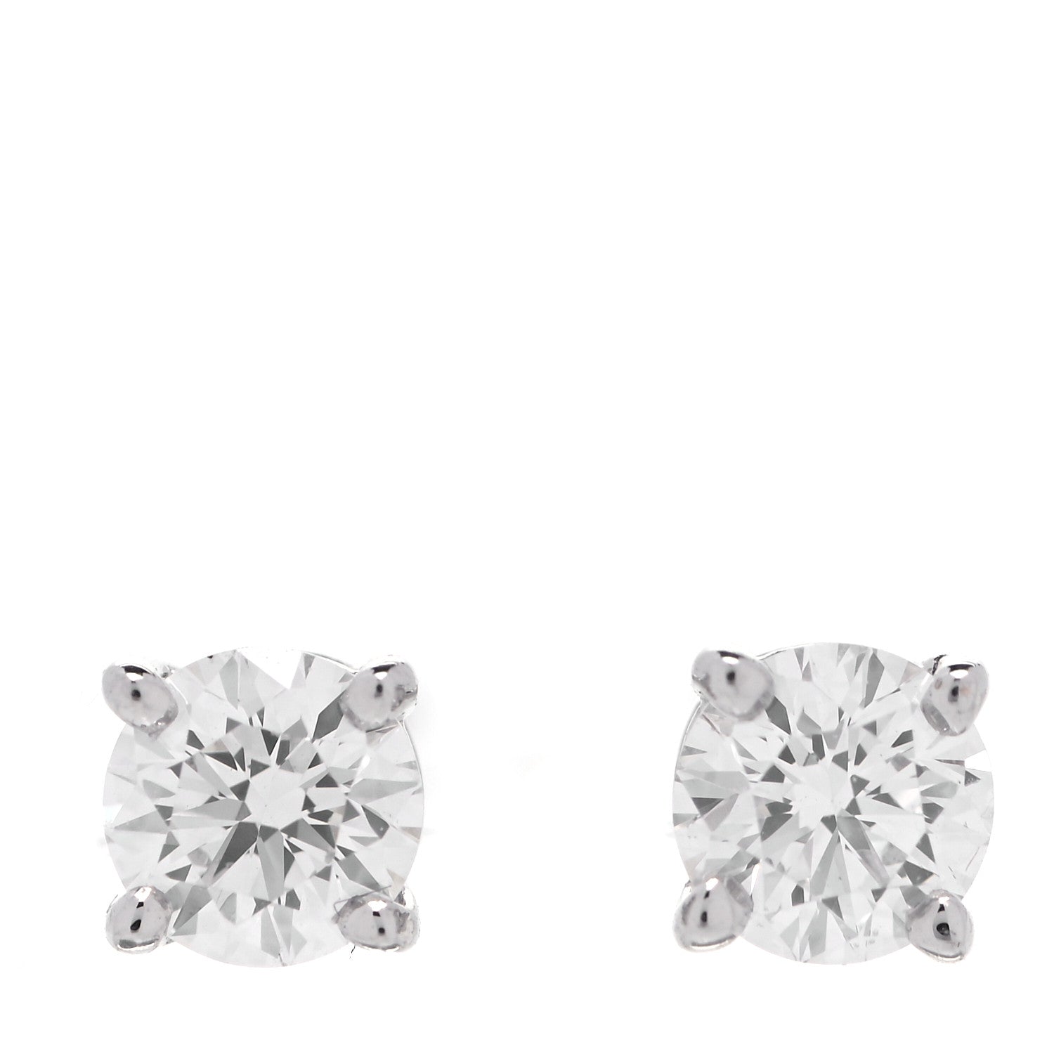 Tiffany Platinum Diamond .31ctw Solitaire Earrings 1 of 5