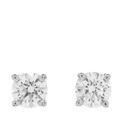 Tiffany Platinum Diamond .31ctw Solitaire Earrings 1 of 5