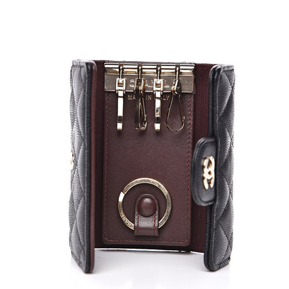 Chanel Caviar Quilted Classic 4 Key Holder Wallet Black 5 of 10