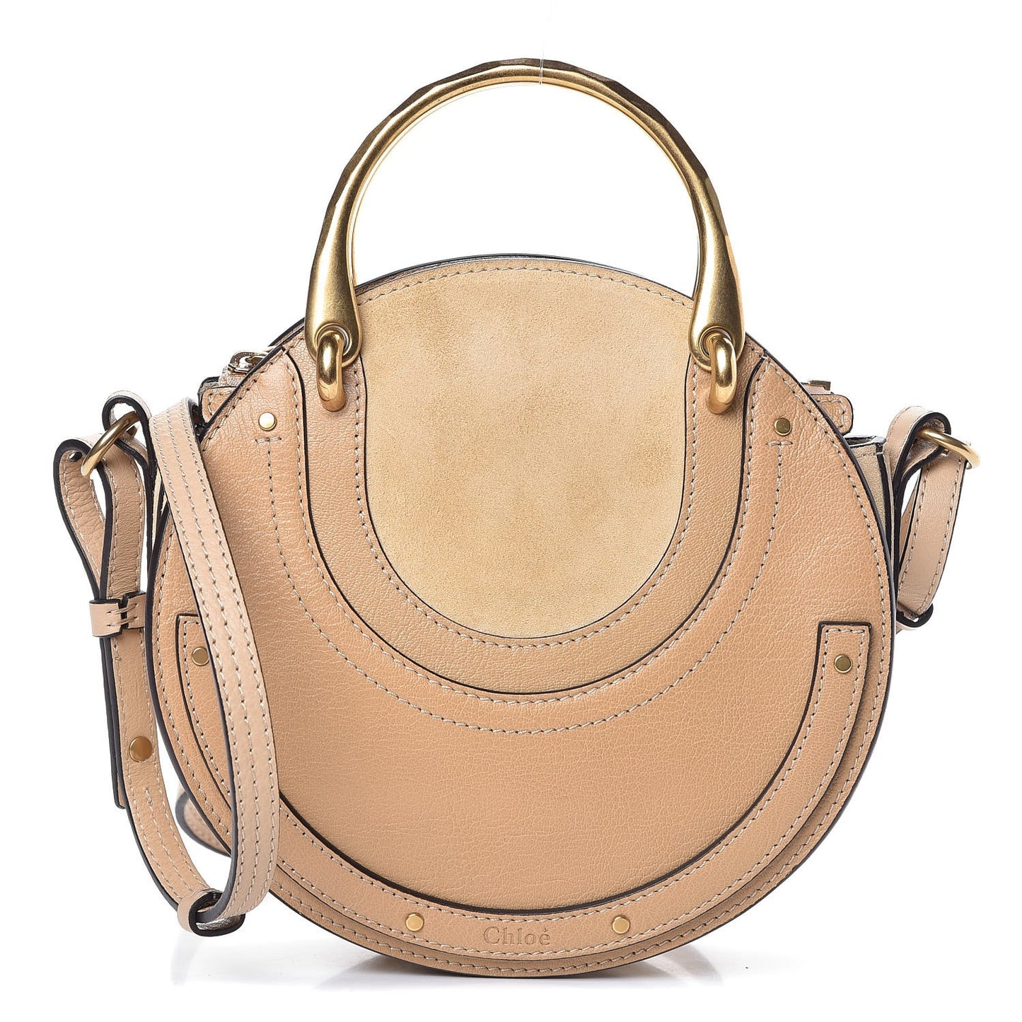 Calfskin Suede Small Pixie Bag Pearl Beige