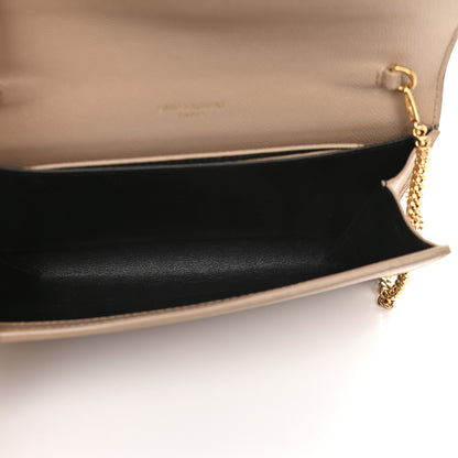 Saint Laurent Grain De Poudre Monogram Uptown Chain Wallet Dark Beige 6 of 11