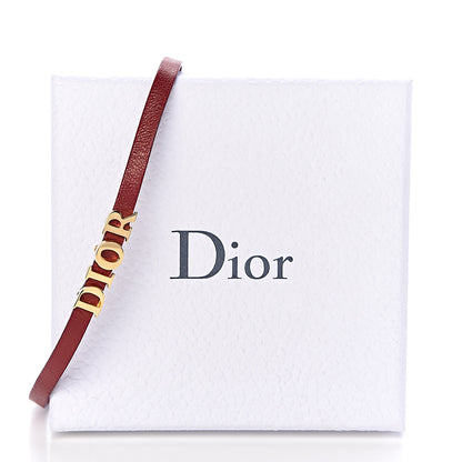 Christian Dior Calfskin Dior Logo Choker Necklace Red 4 of 4