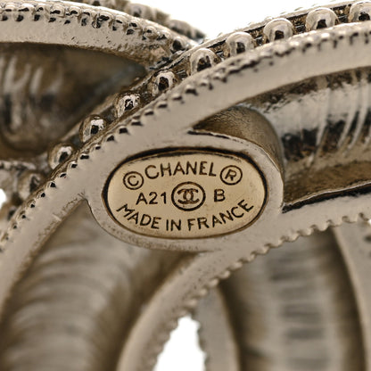 Chanel Enamel CC Earrings Black Gold 3 of 4