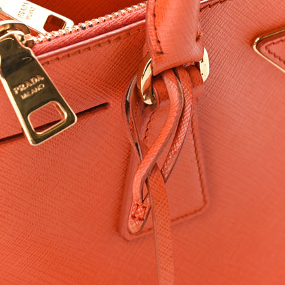Prada Saffiano Mini Galleria Double Zip Tote Papaya 16 of 16