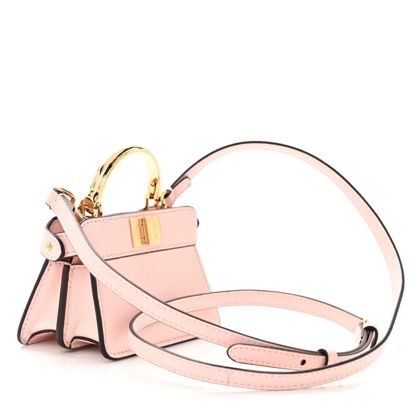 Shiny Nappa Nano Peekaboo Maxi Handle Satchel Rosa Confetto