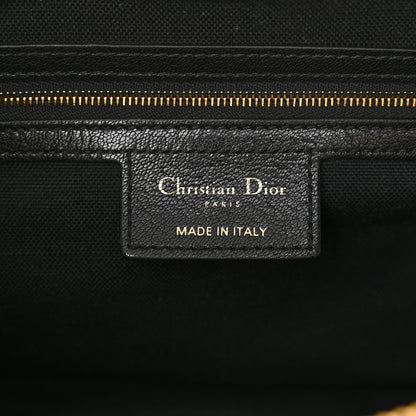 Christian Dior Shiny Grained Calfskin Macrocannage Medium D-Journey Bag Black 6 of 10