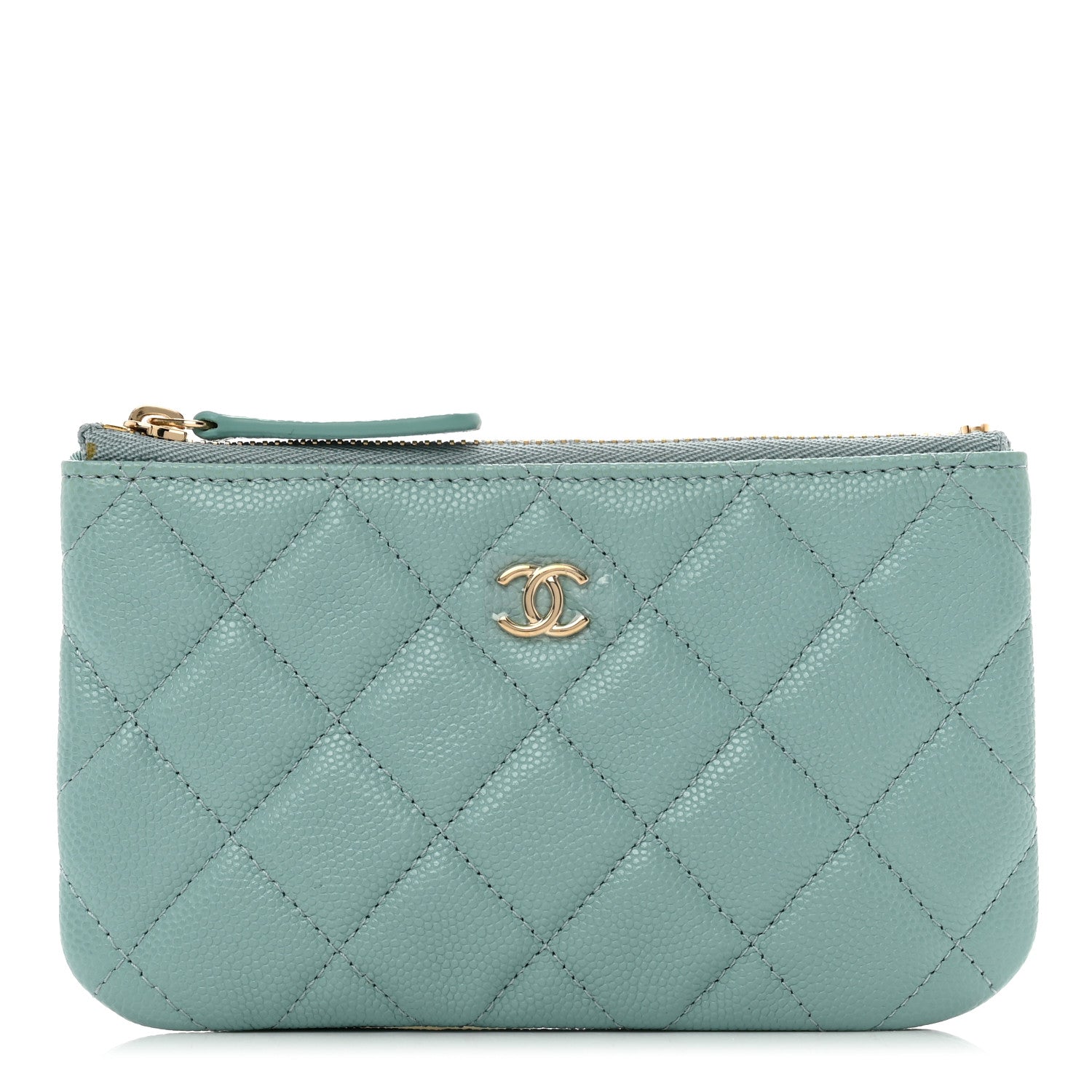 Chanel Caviar Quilted Small Cosmetic Case Light Blue 1 of 9